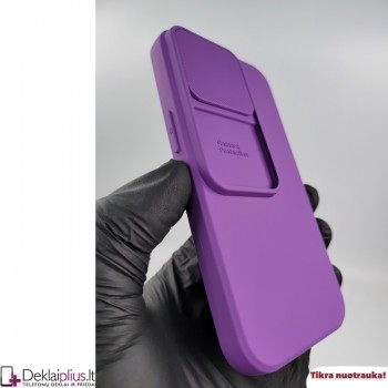 Švelnus guminis dėklas su kameros apsauga - violetinis (Apple Iphone 14 Pro)